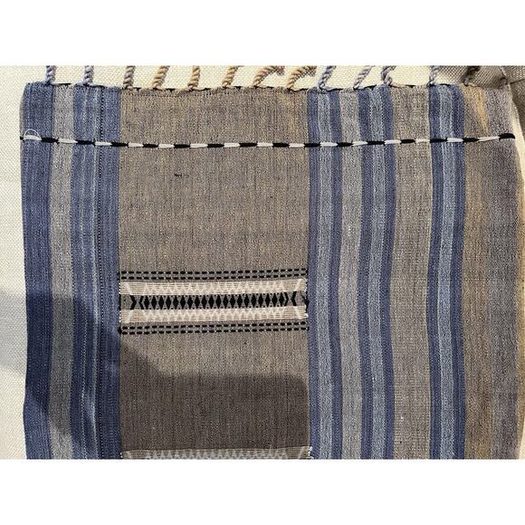 New McGee & Co Linen Blend Accent Pillow Cover Beige Blue Tan Textured - Picture 9 of 9